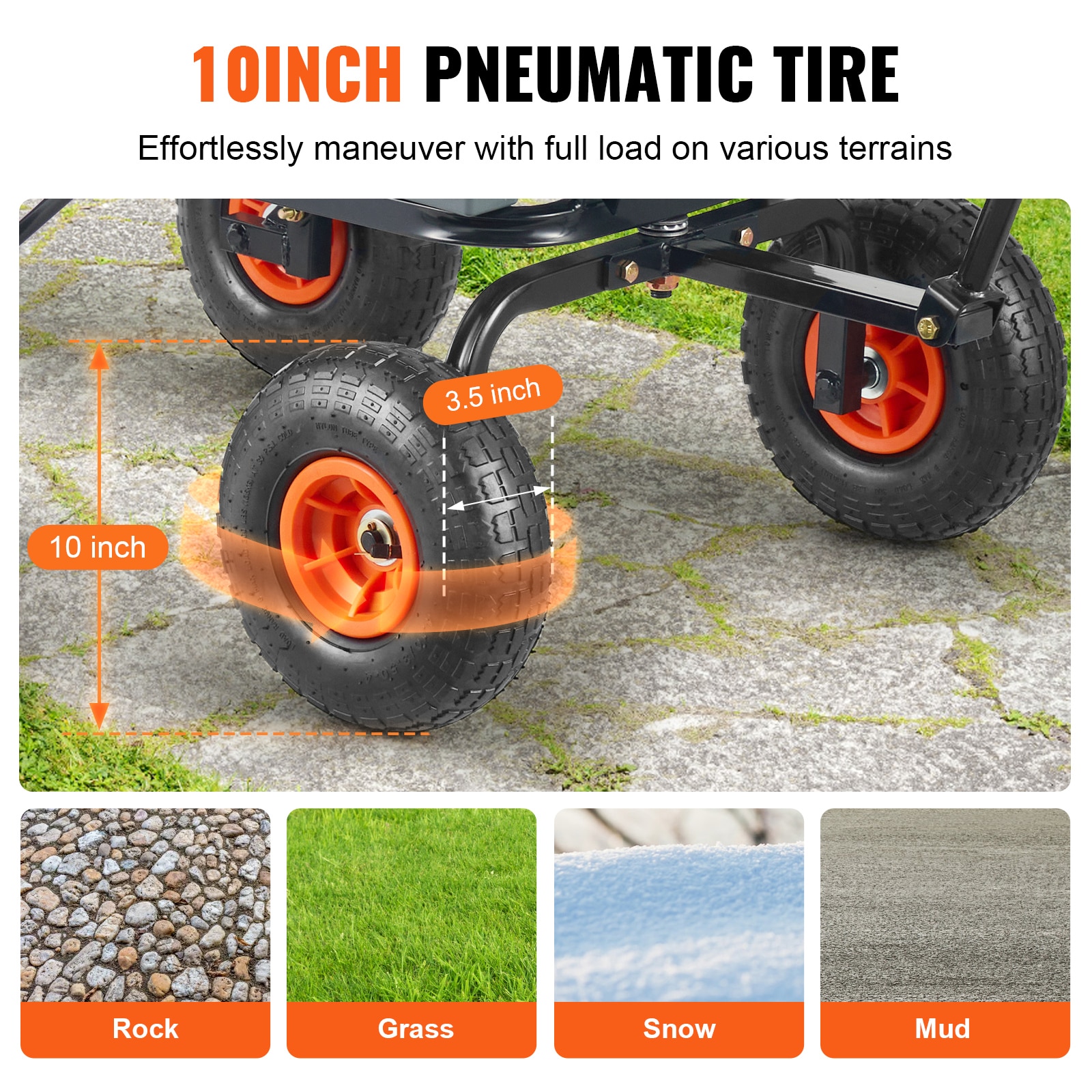 Poly Garden Dump Cart With Convertible Handle And Steel Frame_voghion.com